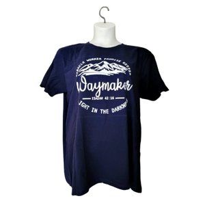 Waymaker Miracle Worker Faith Tshirt Blue Size XL Make Market 100% cotton